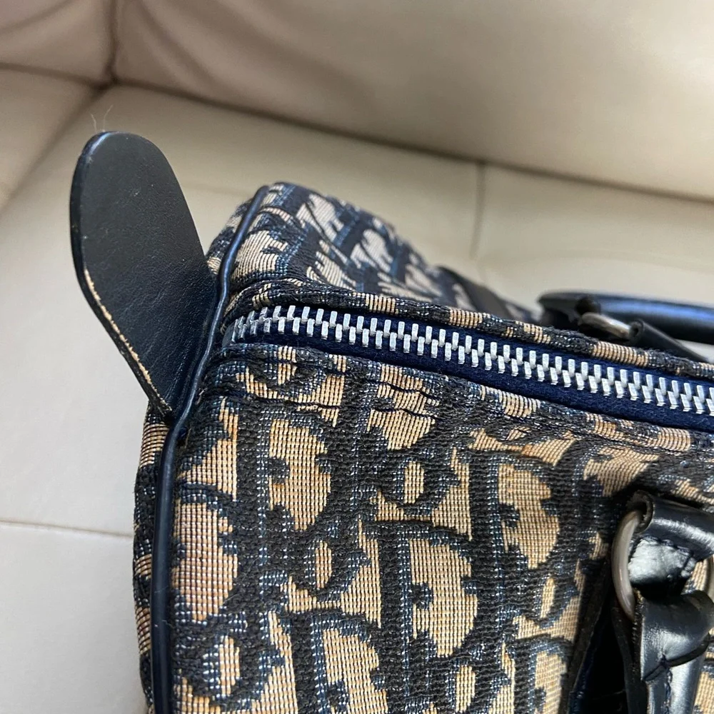 Dior Beige and Black Monogram Tote Bag